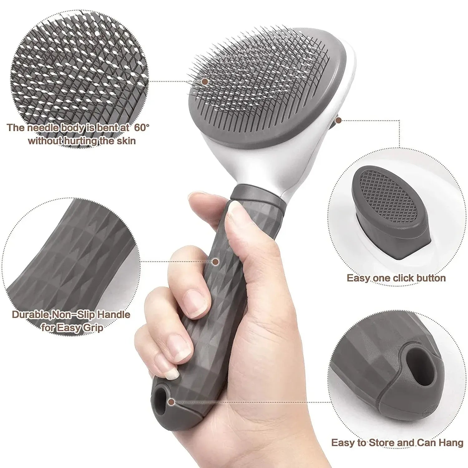 Self-Cleaning Deshedding Brush for Dogs & Cats