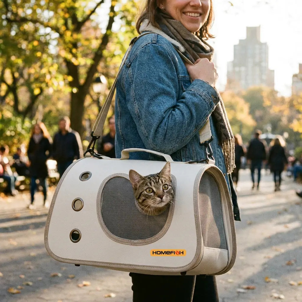 Foldable Pet Carrier Bag for Cats & Small Dogs