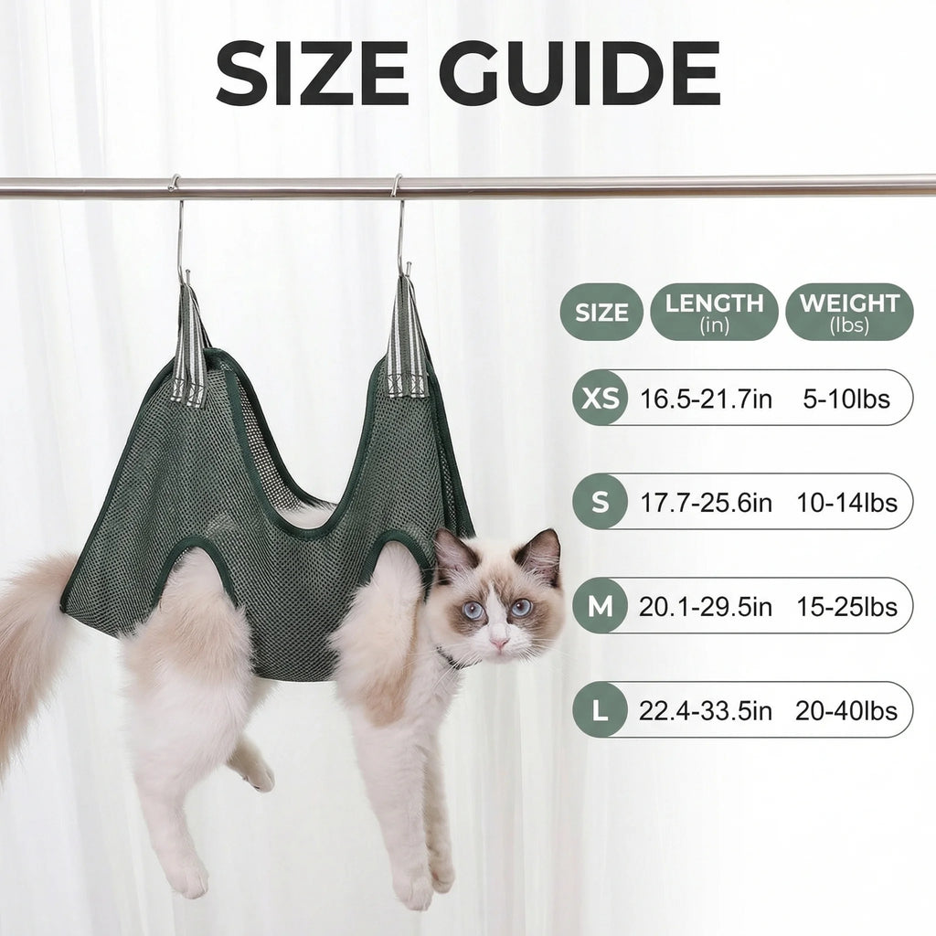Anti-Scratch Cat Grooming Hammock for Nail Trims