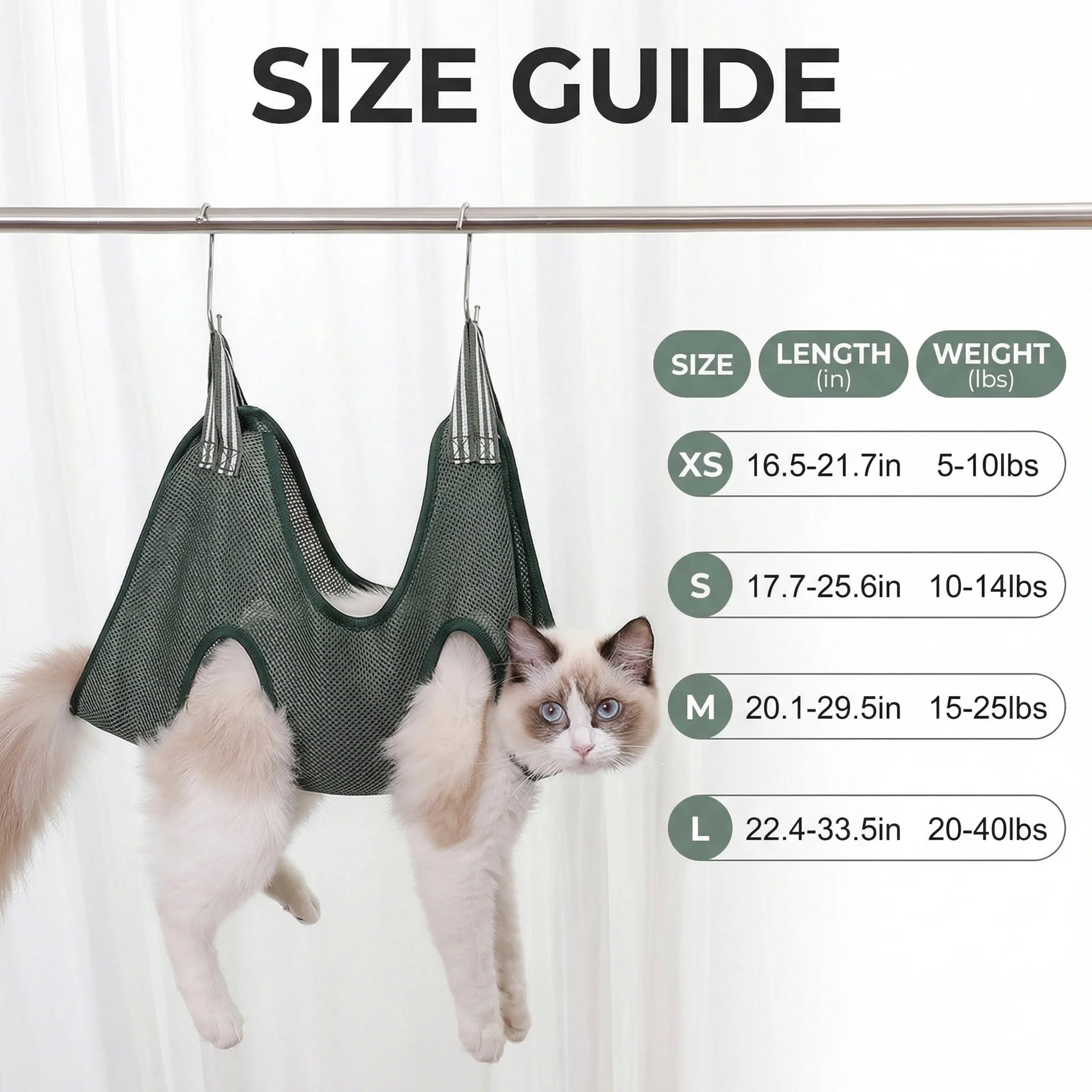 Anti-Scratch Cat Grooming Hammock for Nail Trims