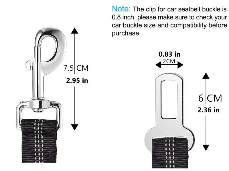 Adjustable 2-in-1 Dog Harness & Car Seat Belt