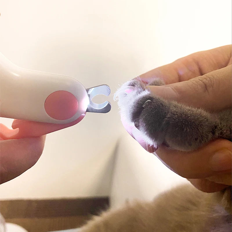 LED Pet Nail Clipper for Dogs & Cats, Safety Lock