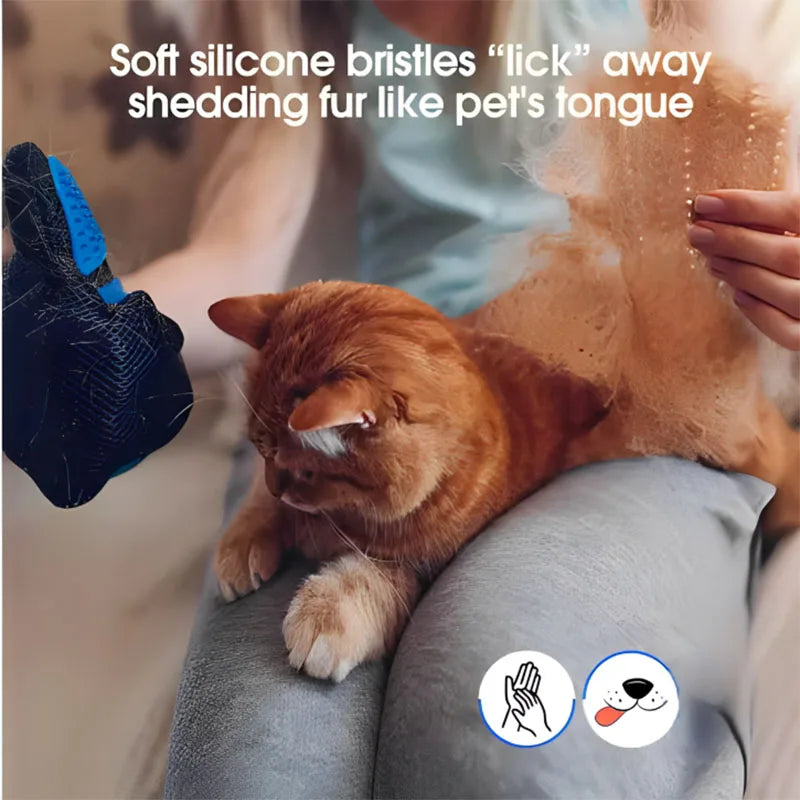 Silicone Deshedding Grooming Glove for Dogs & Cats