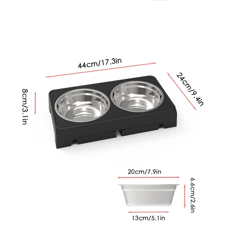 Adjustable Elevated Dog Feeder with Steel Bowls