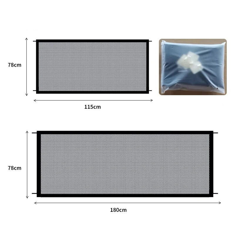 Foldable Mesh Dog Barrier & Playpen Safety Gate