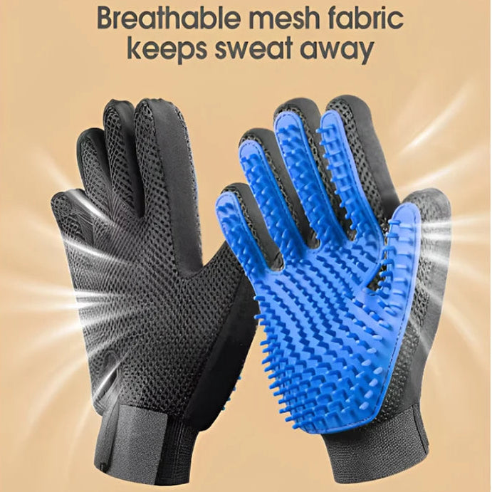 Silicone Deshedding Grooming Glove for Dogs & Cats