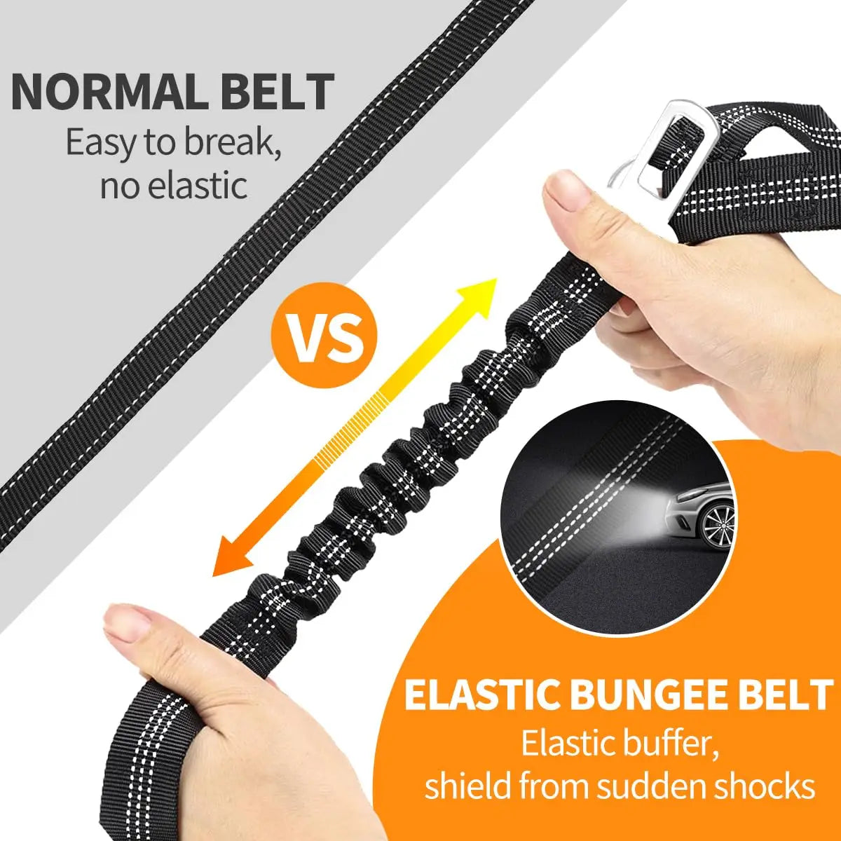 Adjustable 2-in-1 Dog Harness & Car Seat Belt