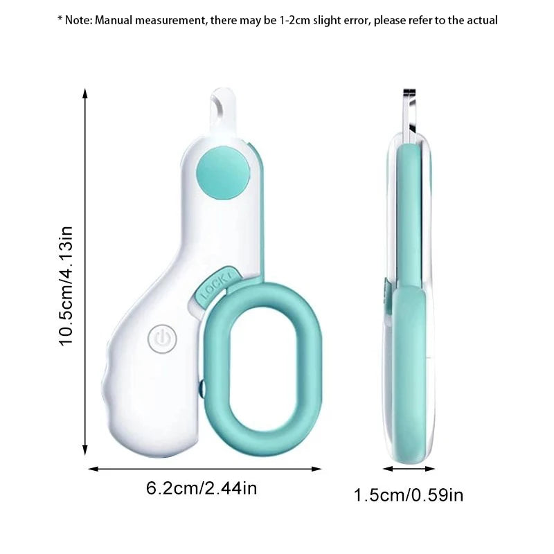 LED Pet Nail Clipper for Dogs & Cats, Safety Lock