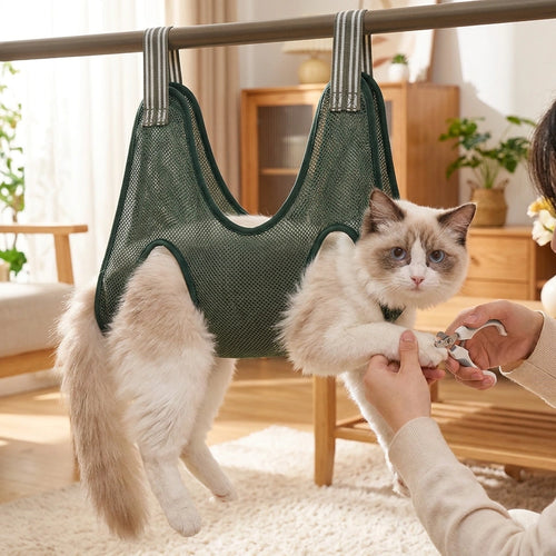 Anti-Scratch Cat Grooming Hammock for Nail Trims