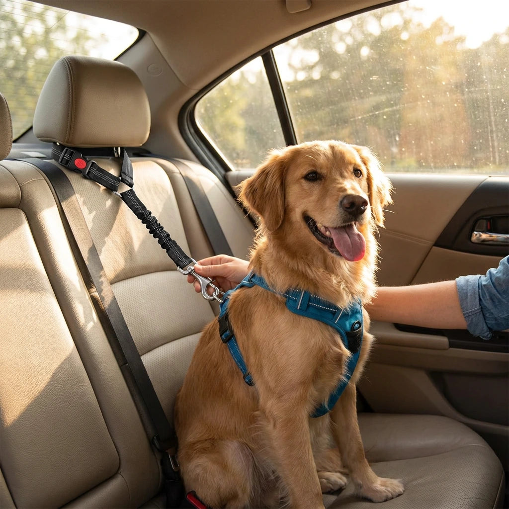 Adjustable 2-in-1 Dog Harness & Car Seat Belt