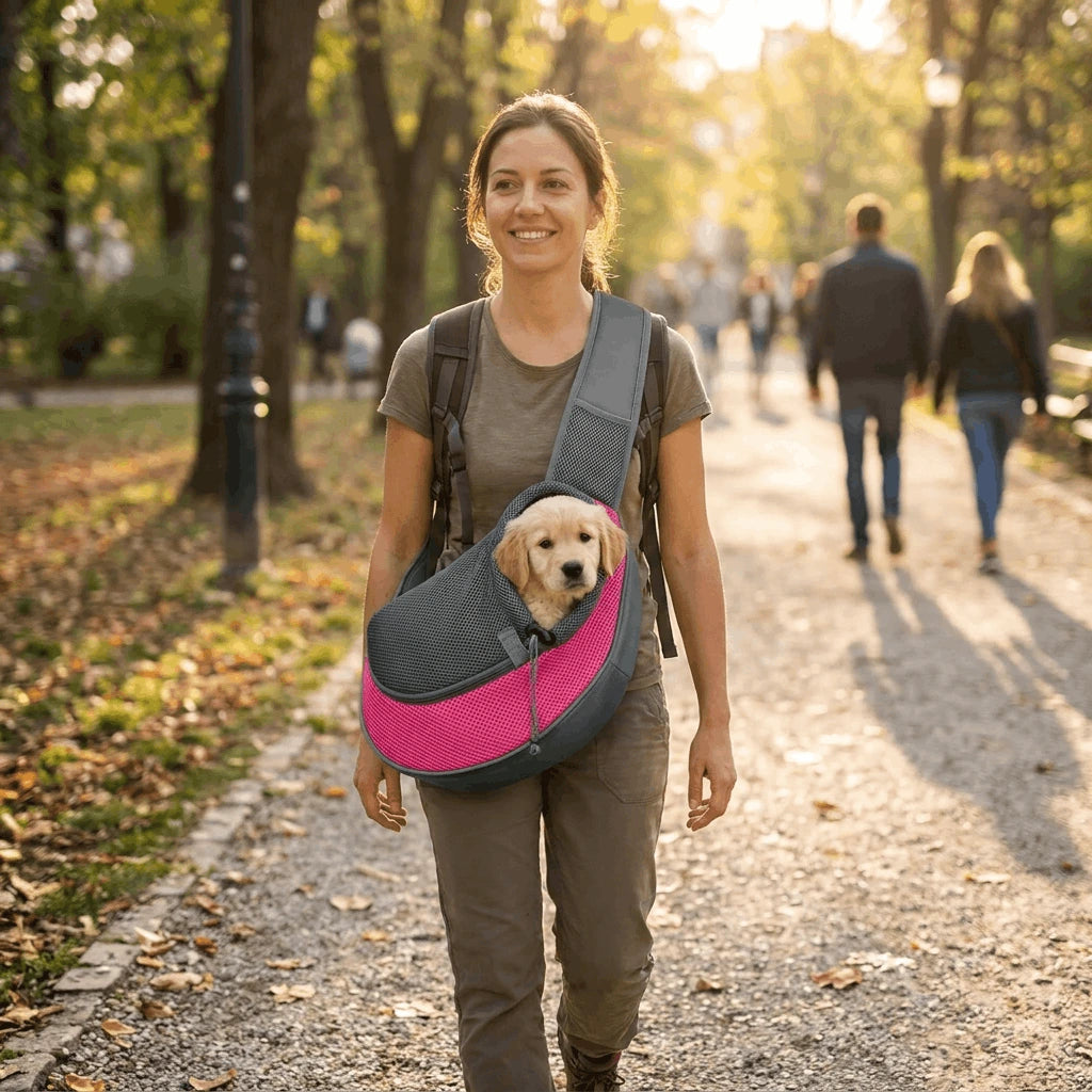 Breathable Dog Sling Carrier for Cats & Small Dogs