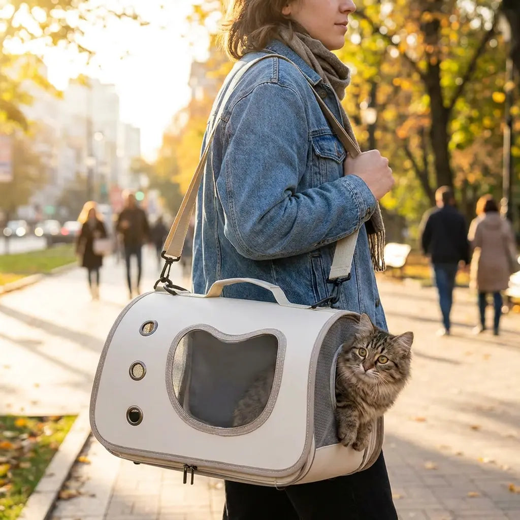 Foldable Pet Carrier Bag for Cats & Small Dogs