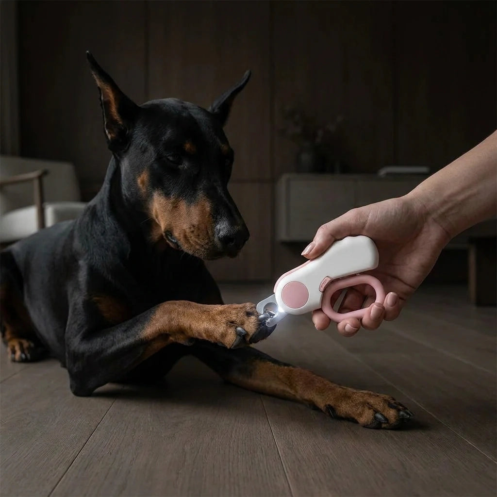 LED Pet Nail Clipper for Dogs & Cats, Safety Lock