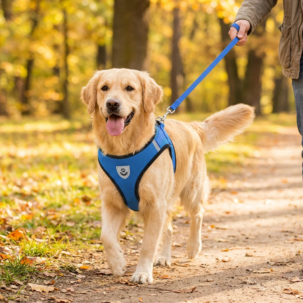 Adjustable Mesh Dog & Cat Harness & Leash Set